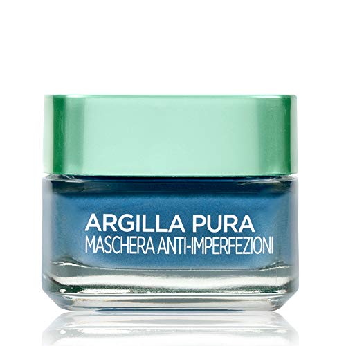 L'Or&eacute;al Paris Maschera per il Viso Argilla Pura Anti-imperfezioni con Alghe Marine, Agisce sui Punti Neri e Ristringe Pori, 50 ml
