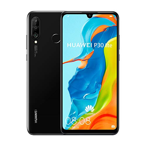 HUAWEI P30 Lite (128 GB, 4 GB di RAM) 6,15" schermo, fotocamera AI tripla, 32MP Selfie, Dual SIM Globale 4G LTE GSM Fabbrica Unlocked MAR-LX3A (Midnight Black)