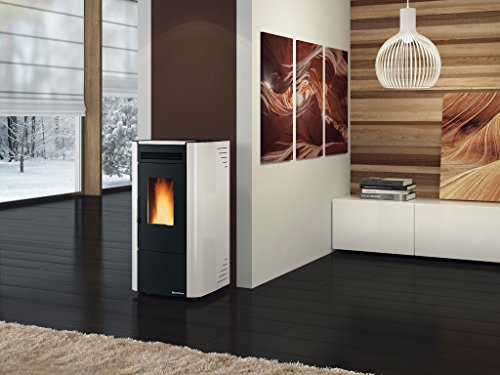 Stufa A Pellet 'Ketty' Rivestimento In Acciaio Verniciato. Focolare In Ghisa Estraibile. Cassetto Cenere. Vetro Ceramico Resistente A 750&deg;. Con Termostato Di Sicurezza E Programmatore Settimanale. Dimensioni Mm. 456X507Xh.884. Consumo Orario 0,6-1,5 Kg/Or