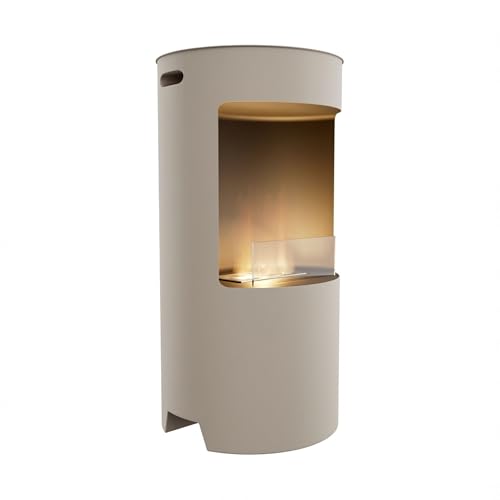 Frankystar Giulio Cesare - Camino da Pavimento &Oslash;40x80 cm di Design da Interno per Arredo in Acciaio Inox Tortora