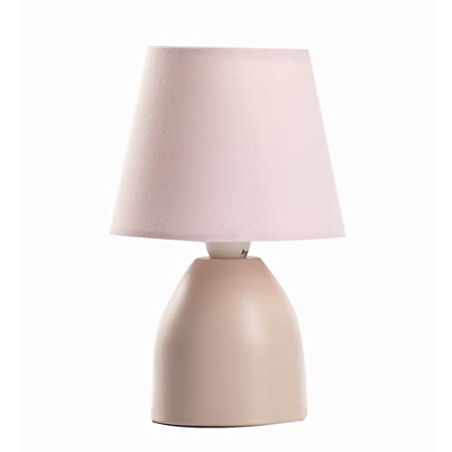 Onli Nano Lampada da Tavolo E14, Rosa, 13 cm x h 19 cm, metallo;stoffa
