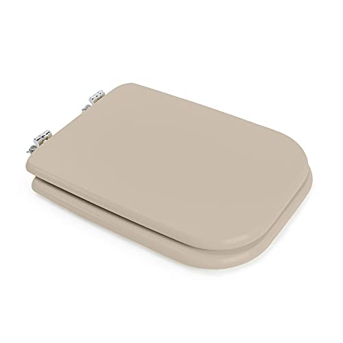 Coprivaso wc water sedile Conca Ideal Standard, modello Compatibile Dedicato, cerniere metallo cromo (Champagne)