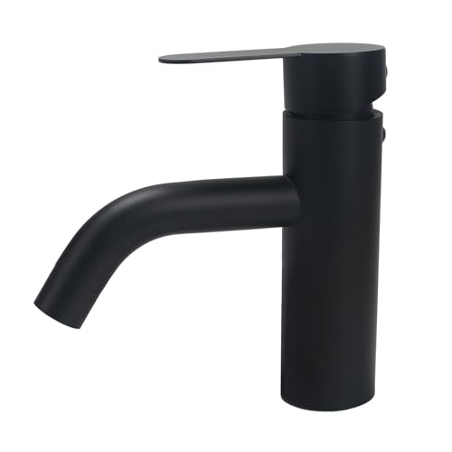 Minnhua Rubinetto Bagno Rubinetto Lavabo Monocomando Nero Acciaio Inossidabile Miscelatore per Bagno Controllo Acqua Calda e Fredda Cromo
