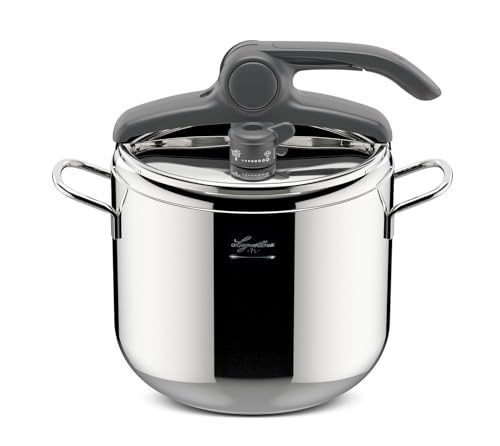 Lagostina Irradial Control Pentola A Pressione 7 L In Acciaio Inox 18/10 &Atilde;&tilde; 22 Cm, Pentola Induzione E Gas, Coperchio Con Apertura Facilitata, Fondo Irradial Plus Triplo Strato