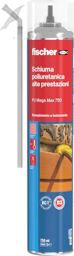 Fischer PU MEGA MAX 750 Schiuma Poliuretanica Manuale ad Alte Prestazioni, Reticola Anche in Profondit&agrave;
