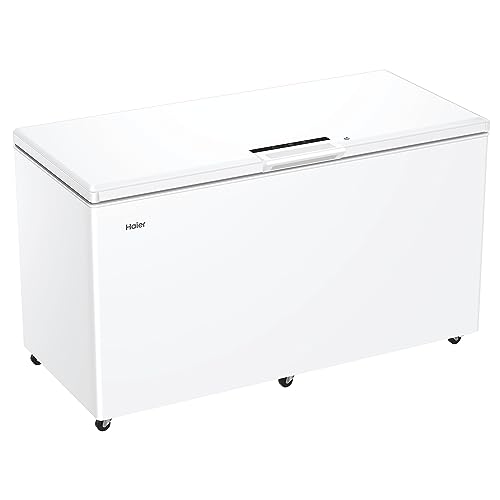 Haier Serie 7 Congelatore a Pozzetto, 508 Litri, Funzione Fast Freeze, Trattamento Antibatterico, Temperatura Regolabile, Luce LED, Classe E, 154,5 x 75 x 89 cm, Bianco - HCE520E