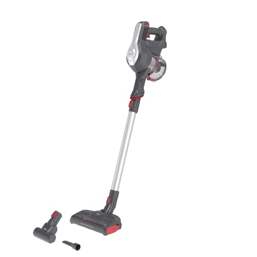 Hoover H-Free 100 Hf122Gpt 011 Aspirapolvere Elettrica senza Fili, senza Sacco, 170W, 0,9 L, Ciclonico, Mini Turbo Spazzola, Autonomia 40 Min, Rosso