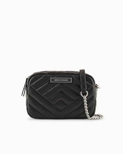 Armani Exchange Women's Victoria, Essential, Logo Plate Camera case, nero, Nero, taglia unica