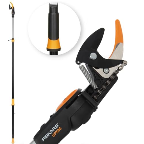 Fiskars Svettatoio Telescopico per Rami e Ramoscelli Freschi UPX86, con Guida di Taglio, Nero/Arancione, 10.1 x 7.4 x 230.3 cm, 1023624
