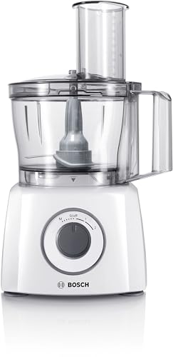 Bosch Robot da Cucina Compatto MultiTalent 3 MCM3200W, Oltre 30 Funzioni, 800W, Ciotola da 2,3 L, Accessorio Frullatore Incluso, Tanti Accessori per Tagliare, Grattugiare, Impastare, Tritare, Bianco