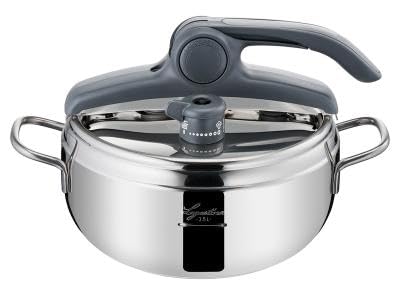 Lagostina Irradial Control Pentola a Pressione 3.5 L in Acciaio Inox 18/10 &Oslash; 22 cm, Pentola Induzione e Gas, Coperchio con Apertura Facilitata, Fondo Irradial Plus Triplo Strato, Metallico