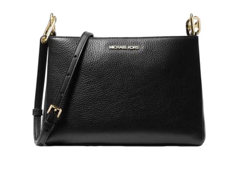 Michael Kors Trisha Borsa media a tracolla in pelle con triplo scomparto, nero