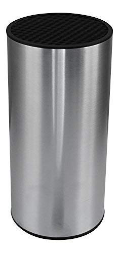 Coninx Steelio Ceppo Coltelli in Acciaio Inox - Porta Coltelli Universale per Cucina - Vuoto e Cilindrico - Recupera Spazio - Interno di Fibre di Plastica
