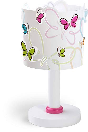 Dalber Lampada da tavolo o comodino per bambini Butterfly farfalle