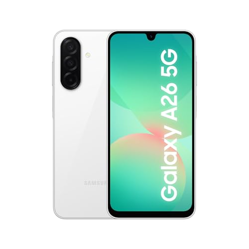 Samsung Galaxy A26 5G, Smartphone con Funzioni intelligenti, 3 anni di Garanzia del produttore, Display Super AMOLED 6.7&rdquo;, 6GB RAM, 128GB, 5.000 mAh, memoria espandibile, White [Versione Italiana]