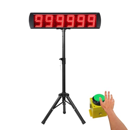 Orologio cronometrante da gara con treppiede per eventi di corsa, orologio da corsa a LED da 12,7 cm con pulsante di controllo grande conto alla rovescia/conto alla rovescia orologi timer digitale per