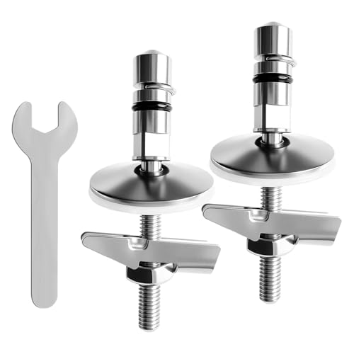 Dwitkul 2 Kit Cerniere del Sedile del WC M6 x 71,5mm Cerniere di Ricambio Tavoletta WC Acciaio Inox WC Cerniere Copriwater Universali Kit Fissaggio Tavoletta per la Maggior Parte dei Modelli di WC