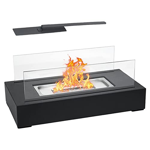 KUANGGE Camino da Tavolo Rettangolare, braciere Portatile, riscaldatore a Fiamma, braciere al bioetanolo, Ideale per Uso Interno/Esterno