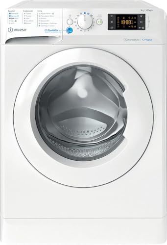 Indesit BWE 91296X WV IT Lavatrice Libera Installazione carica frontale, 9 kg, Classe A, 1150 giri, Bianco, Partenza Ritardata