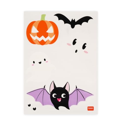 Legami - Set di 35 Adesivi Halloween per Finestre, Stickers Elettrostatici, Decorazioni Finestre, Vetrofanie Horror, Addobbi da Finestra Riposizionabili e Riutilizzabili
