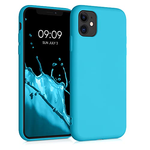 kwmobile Custodia Compatibile con Apple iPhone 11 Cover - Back Case per Smartphone in Silicone TPU - Protezione Gommata - celeste scuro