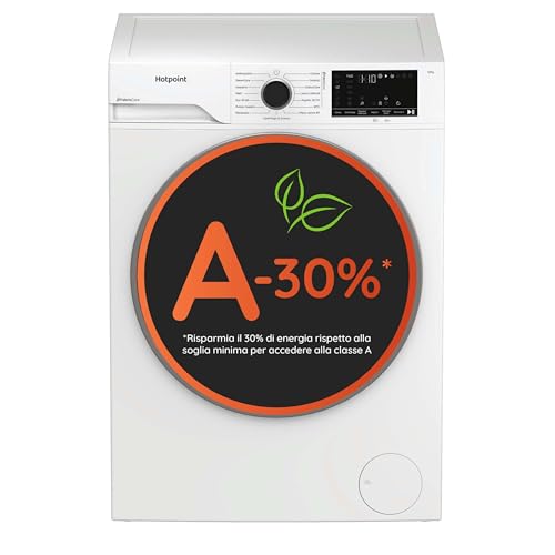Hotpoint Ariston HB 123 CARE IT &ndash; Lavatrice 12 Kg Libera Installazione, Carica Frontale, 1400 giri/min, Classe A-30%, PetHair Care, FabricCare, ColorCare, SteamCare, Anti Macchia &ndash; Bianca 84,6 x 59,8