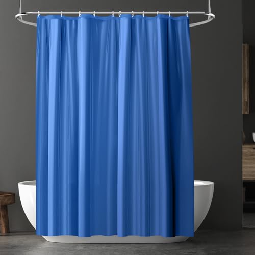 URAQT Tenda da Doccia antimuffa, Impermeabile, in PEVA, Resistente alla Muffa, con 12 Ganci, in Tinta Unita, per Vasca da Bagno e Box Doccia, 180 x 180 cm, Blu Scuro