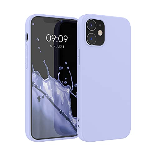 kwmobile Custodia Compatibile con Apple iPhone 12 / iPhone 12 Pro Cover - Back Case per Smartphone in Silicone TPU - Protezione Gommata - lavanda pastello