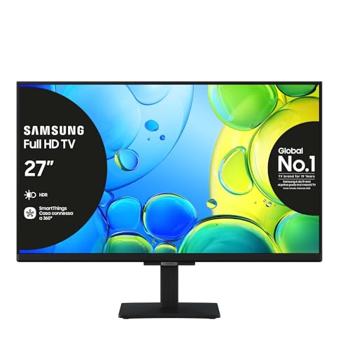 Samsung Full HD Smart TV 27'' UE27F6000FUXZT, Hyper Real Processor, HDR & Pur Color, Smart Experience, OTS Lite & Adaptive Sound, SlimLook Design, edizione speciale PACCHETTO INTRATTENIMENTO, 2025