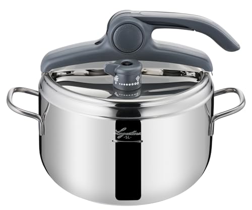 Lagostina Irradial Control Pentola A Pressione 5 L In Acciaio Inox 18/10 &Atilde;&tilde; 22 Cm, Pentola Induzione E Gas, Coperchio Con Apertura Facilitata, Fondo Irradial Plus Triplo Strato
