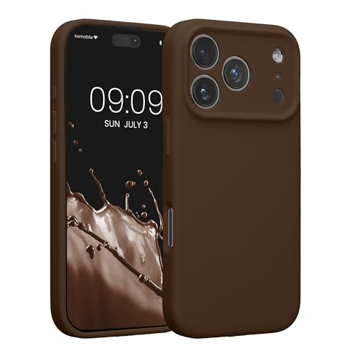 kwmobile Custodia Compatibile con Apple iPhone 17 PRO Cover - Back Case per Smartphone in Silicone TPU - Protezione Gommata - Cioccolato Fondente