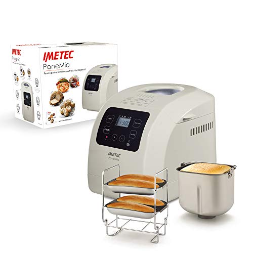 Imetec Panemio macchina del pane, Impasta lievita e cuoce, 12 programmi, cestello pagnotta, Accessorio panini, 3 livelli di doratura, Avvio programmabile, 550 W, Ricettario