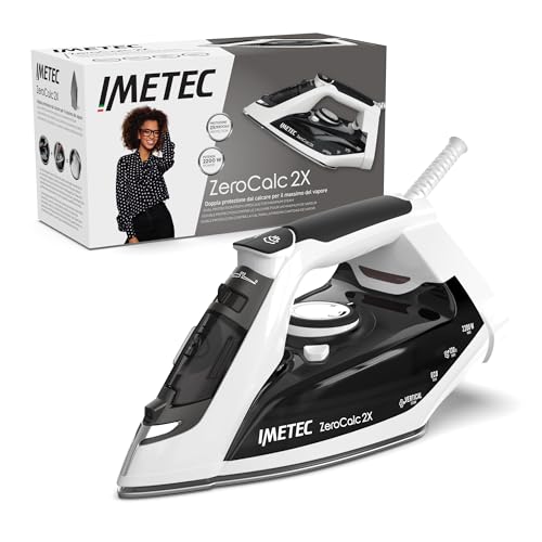 Imetec ZeroCalc Z1 2800 - Ferro da Stiro a vapore - Tecnologia Anticalcare - Piastra Ceramica ad Alta Scorrevolezza - Tecnologia a Risparmio Energetico - 2200 Watt - Colpo Vapore 130 g - Calc Clean