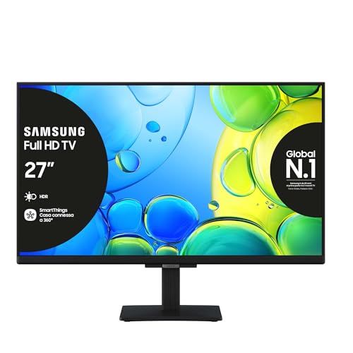 Samsung Full HD Smart TV 27'' UE27F6000FUXZT, Hyper Real Processor, HDR & Pur Color, Smart Experience, OTS Lite & Adaptive Sound, SlimLook Design, edizione speciale PACCHETTO INTRATTENIMENTO, 2025