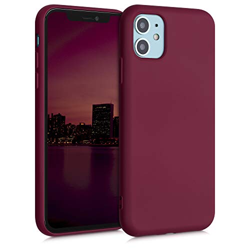 kwmobile Custodia Compatibile con Apple iPhone 11 Cover - Back Case per Smartphone in Silicone TPU - Protezione Gommata - rosso rabarbaro