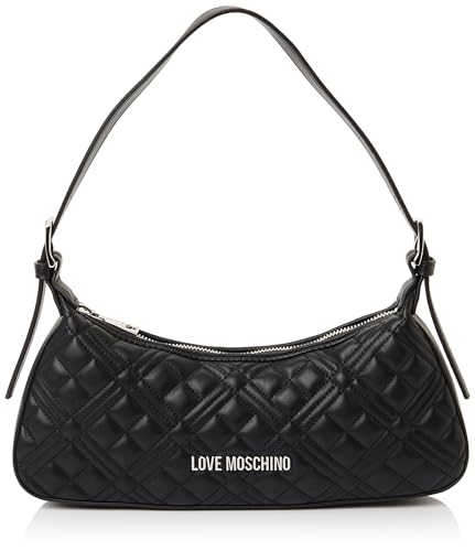 Love Moschino BORSA QUILTED PU NERO+GAL.NIKEL