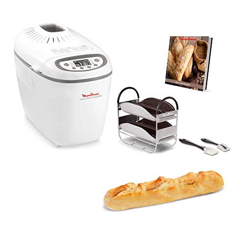 Moulinex OW6101 Home Bread Baguette Macchina del Pane, 1650 W, 1.5 kg, 16 Programmi Automatici, 3 Velocit&agrave;, Schermo LCD, Macchina per Pane, Pizza, Pasta, Dolci, Marmellate, Ricettario Incluso