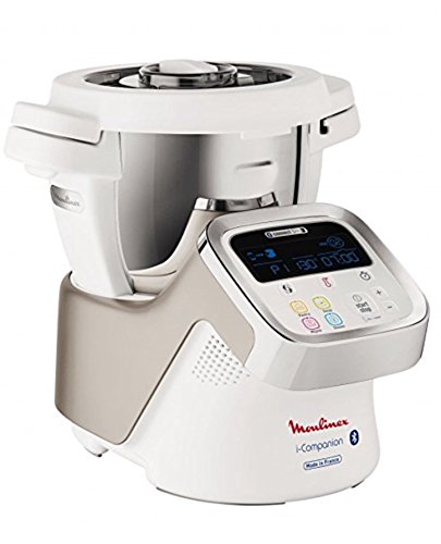 Moulinex HF900110 i-Companion Robot Multifunzione da Cucina, Connesso alla sua App Dedicata, 1550W, Argento/Bianco