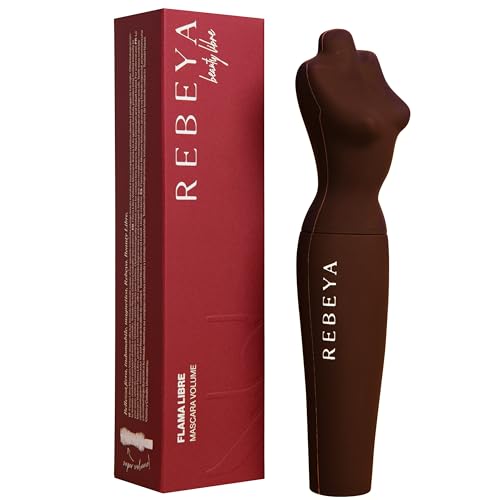 Rebeya Flama Libre Mascara Volumizzante e Allungante Nero &ndash; Extra Volume, Curvatura Estrema, Tenuta 14h, Formula Nutriente &ndash; Made in Italy
