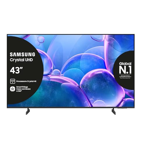 Samsung Crystal UHD 4K Smart TV 43'' UE43U7000FUXZT, Crystal 4K Processor, HDR, Smart Experience, OTS Lite & Adaptive Sound, Metal Stream Design, 2025