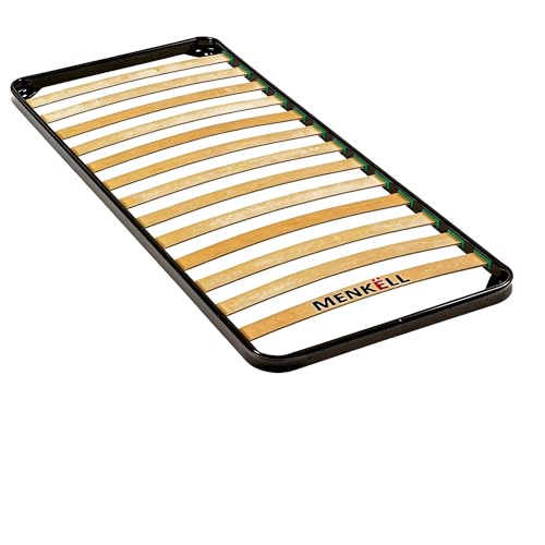 MENK&Euml;LL - Rete Letto Ortopedica Da Appoggio Senza Piedi Rinforzata per letto da Incasso - Telaio in Ferro e Doghe in Legno - Per Tutti i Tipi di Materassi, Supporta Fino a 140kg (80cm Singola)