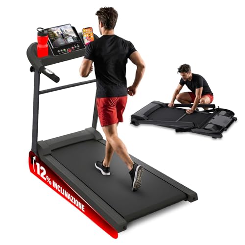 YM NEXT 1500 Tapis Roulant Pieghevole Elettrico, 12 km/h, MARCHIO ITALIANO, Inclinazione, Salvaspazio, Tappeto Corsa MAXI, Telaio rinforzato, Supporto Tablet, ASSISTENZA e GARANZIA ITALIA Your Move
