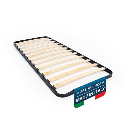 DOLCI SOGNI Rete Letto Singolo 80x190, Struttura Letto Singolo Senza Piedi, Rete Ortopedica, Rete Singola con Doghe di Legno, Rete Singola Doghe 80x190 da Incasso, 100% Made in Italy