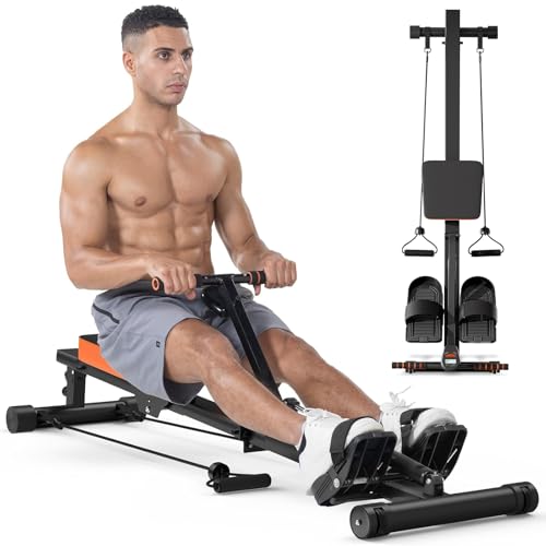 Dskeuzeew Vogatore Pieghevole per Casa e Fitness, Allenamento Cardio e Forza, Display LCD, Capacit&agrave; 120 kg
