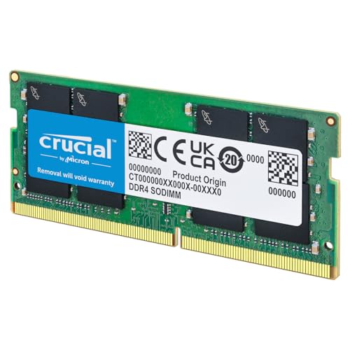 Crucial RAM DDR4 32GB 3200MHz SODIMM CL22, Memoria per PC Laptop/Notebook, Mini PC (o 2933MHz / 2666MHz) - CT32G4SFD832A