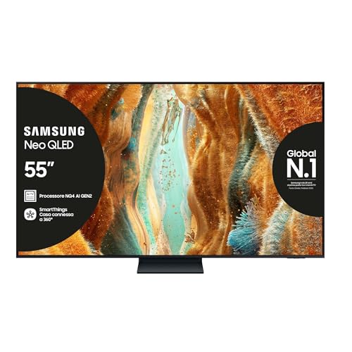 Samsung Neo QLED 4K Vision AI Smart TV 55'' QE55QN74FATXZT Mini LED, NQ4 AI Gen2 Processor, AI Upscaling, Motion Xcelerator 144 Hz,Tecnologia Quantum Matrix Slim, OTS Lite, AirSlim Design, 2025