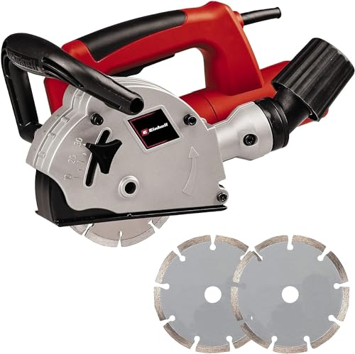 Einhell Tc-Ma 1300 Scanalatore Per Muro, Tensione 230 V, Potenza 1320 W, Rosso, Bianco, 2 Dischi Taglio da 125 x 22.2 Mm, Profondit&agrave; 8 e 30 Mm, Larghezza 8 e 26 Mm
