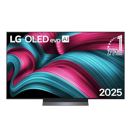 LG OLED evo AI C5 TV 55 pollici, Smart TV 4K, Processore &alpha;9 Gen8, Brightness Booster, webOS con AI, Dolby Vision & Atmos, Gaming con VRR e GSYNC 4K@144Hz, OLED55C56LB 2025