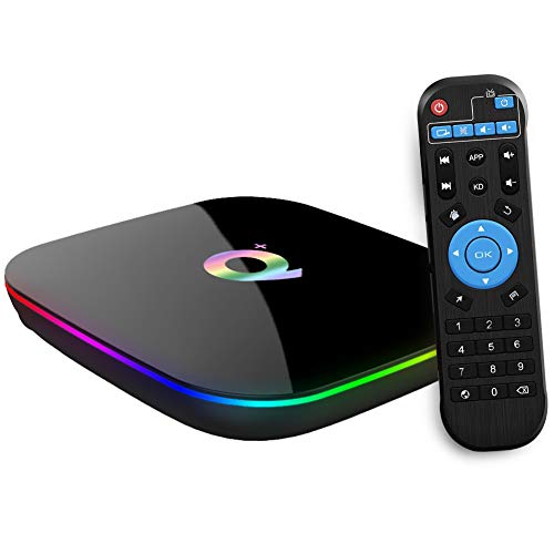 Android TV Box, Q Plus Smart TV Box con Android 10.0 2GB RAM 16GB ROM Processore Quad Core Cortex-A53 Supporto 6K 3D 2.4GHz WiFi 10/100M Ethernet