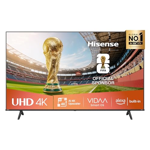 Hisense Smart TV 43" 4K Ultra HD 2025 43E63QT, Smart TV VIDAA U8, Dolby Vision, HDR 10, Game Mode Plus, Alexa Built-in, VIDAA Voice, Tuner DVB-T2/S2 HEVC 10, lativ&ugrave; 4K, 43'', 2025 LED